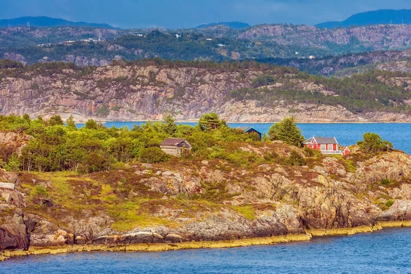 Norvégia-hegység és a táj fjord — Stock Fotó