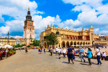 Krakow, Polonya ana pazar meydanı, belediye binası