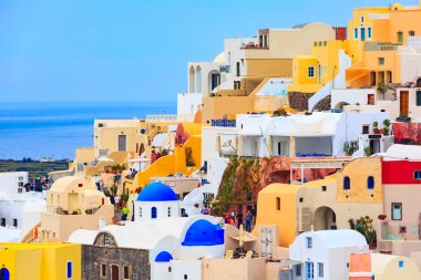 Oia kilise ve evi Santorini, Yunanistan