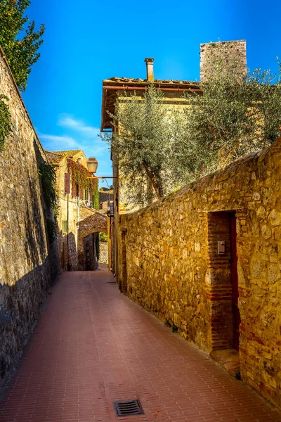 Ulica w San Gimignano, Toskania, Włochy — Zdjęcie stockowe