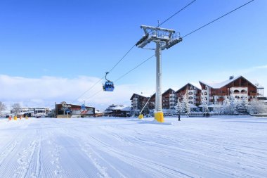 Bulgaristan 'ın kayak beldesi Bansko, kayak asansörü