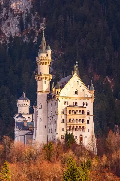 Castello di Neuschwanstein vista sul tramonto, Germania — Foto Stock