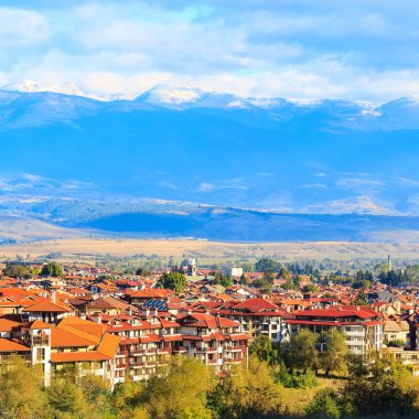 Bansko sonbahar kenti panoraması, Bulgaristan