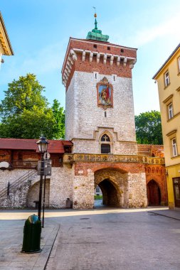 Krakow, Polonya Florians kapısı, sokak Florianska