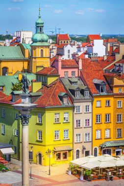 Varşova, Polonya 'nın başkenti kale kare hava manzaralı