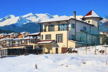 Evler ve dağlar panorama Bansko, Bulgaristan