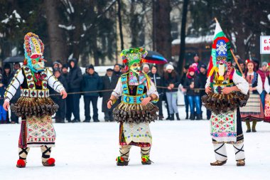 geleneksel Kukeri kostüm festival Bulgaristan