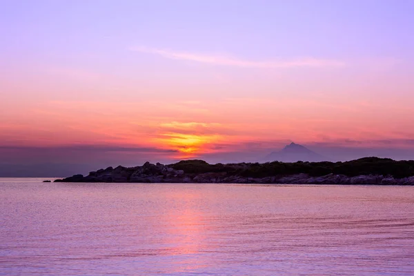 Sunrise over Holy Mount Athos, Greece — Stock Photo, Image