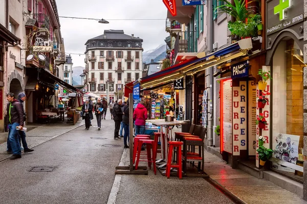 Chamonix Mont-Blanc, Francia café callejero —  Fotos de Stock
