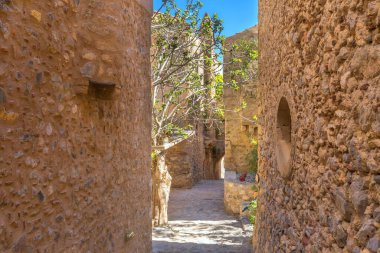 Yunanistan 'ın Mora kentindeki Monemvasia eski evleri