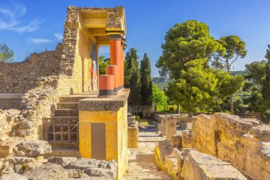 Knossos, Yunanistan 'daki Minoan Sarayı' nın Girit kalıntıları