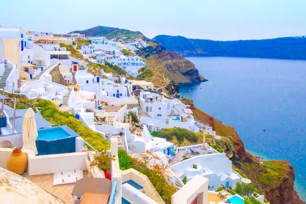 Santorini Island in Greece, Oia panorama — Stock Photo, Image