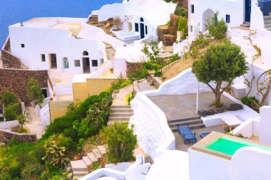 Beyaz evler, Yunanistan 'daki Santorini Adası
