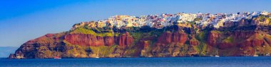 Oia Panoraması, Santorini Adası, Yunanistan