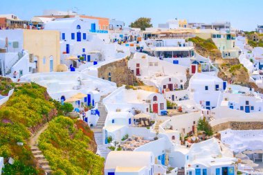 Yunanistan 'ın Santorini Adası' ndaki Oia Köyü