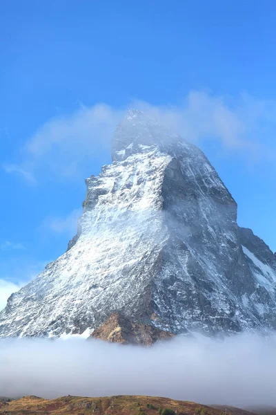 Matterhorn-Schneegipfel in Nahaufnahme, Schweiz — Stockfoto