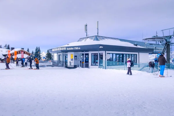 Saalbach, Österrike liftstation — Stockfoto