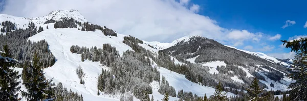 Brett panorama, vinter Alperna landskap — Stockfoto