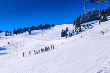 Saalbach, Avusturya kayak pisti ve sandalye kaldırma