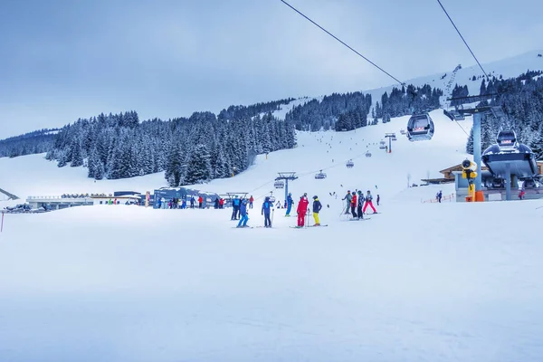 Saalbach Hinterglemm，奥地利滑雪坡 — 图库照片