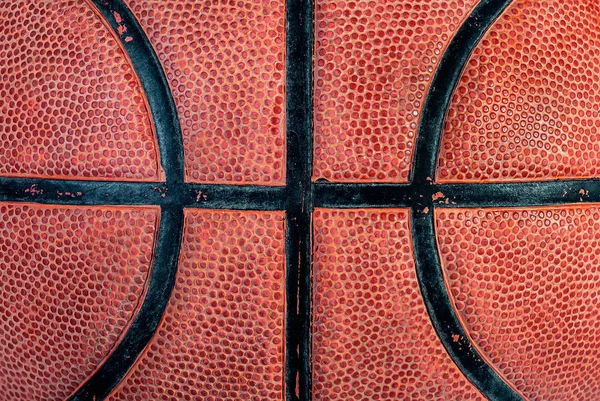 Parte de la vieja pelota de baloncesto — Foto de Stock