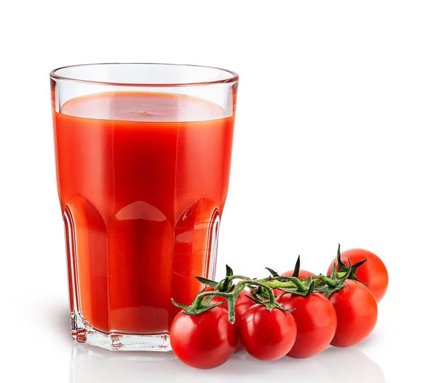 Succo di pomodoro e pomodorini — Foto Stock