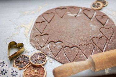 Sevgililer günü kalp şeklinde kurabiye arka plan