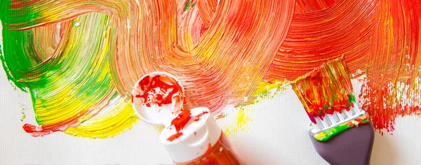 Kunst Kreativität Und Menschen Konzept Hand Des Künstlers Mit Pinsel — Stockfoto