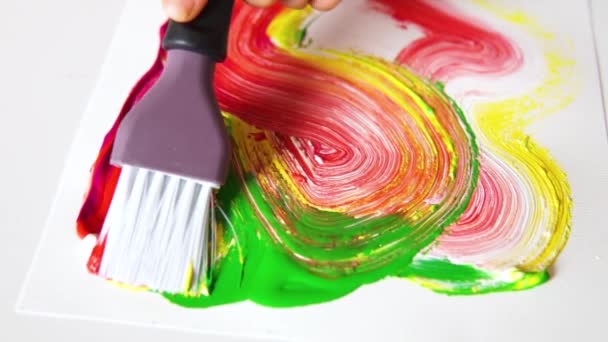 Sanat Yaratıcılık Insan Konsepti Fırça Resimli Sanatçının Eli — Stok video
