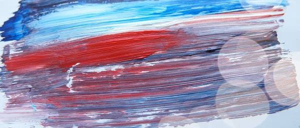 Painting in blue, white and red colors