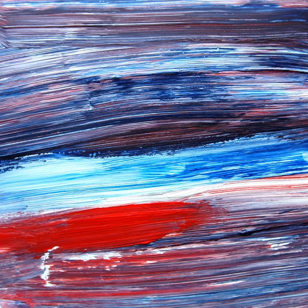 Painting in blue, white and red colors