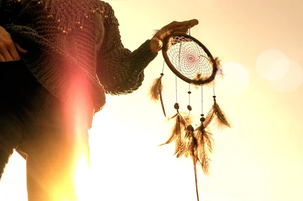 Dreamcatcher günbatımı , boho şık, etnik muska, sembol