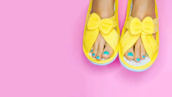 Dia Spa Férias Perfeitas Para Você Conceito Pés Descalços Com — Fotografia de Stock