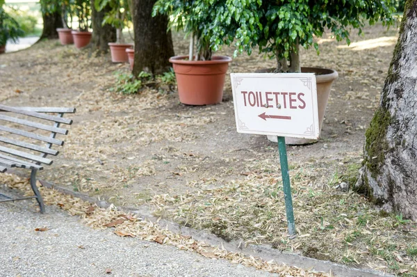 Toilet Sign Outdoors Luxury Spa Resort — Stock Photo, Image