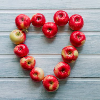 Kalp şekli elma arka plan