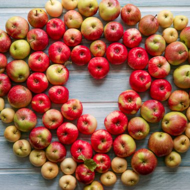 Kalp şekli elma arka plan