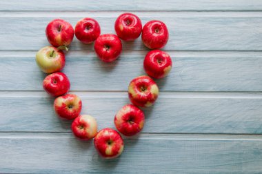 Kalp şekli elma arka plan