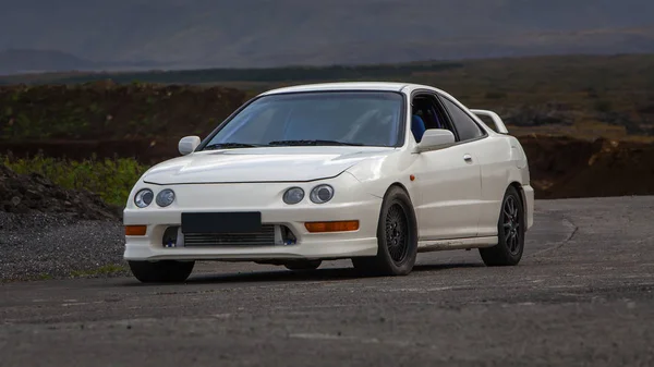 Japonés Deportivo Coche Con Paisaje Fondo —  Fotos de Stock