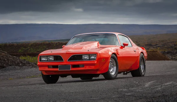 American Muscle Car Landscape Background Stock Photo