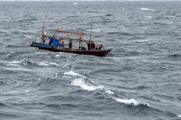 Japanisches Meer Nordkorea 2018 Koreanische Fischer Warten Auf Einen Sturm — Stockfoto