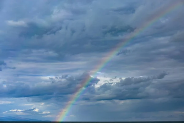 Rainbow Background Thunderclouds — Stock Photo, Image