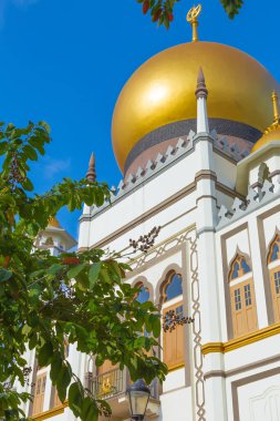 Singapur Cumhuriyeti 'nin Singapur' daki Malezya Miras Bölgesi 'ndeki Arap Caddesi' ndeki Mescid Sultan Camii..