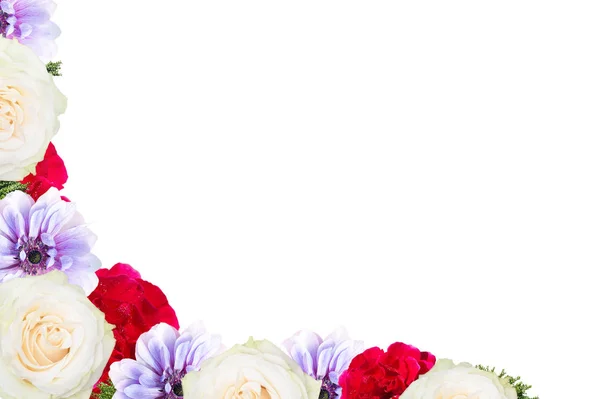 白い背景に隔離された花からのフレーム — ストック写真