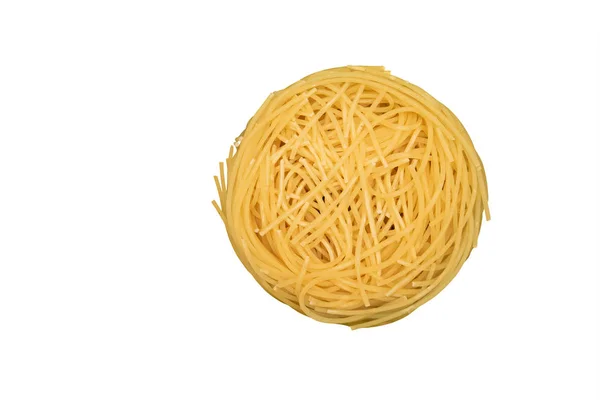 Italian pasta tagliatelle isolated on white background — Stock Photo, Image
