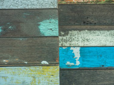 Antika ahşap arka plan ve doku ile renkli peeling boya