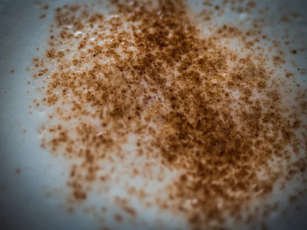 ホット コーヒー カプチーノの泡の背景のクローズ アップ — ストック写真