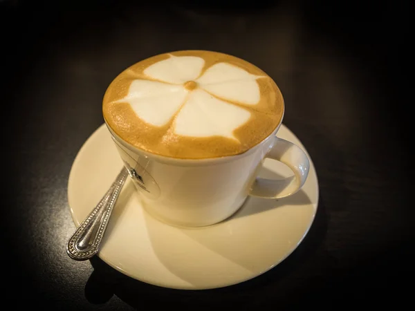 Tazza Caffè Primo Piano Con Immagine Stile Low Key — Foto Stock