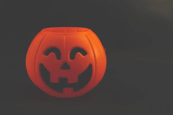 stock image Halloween pumpkin on dark background with space for text