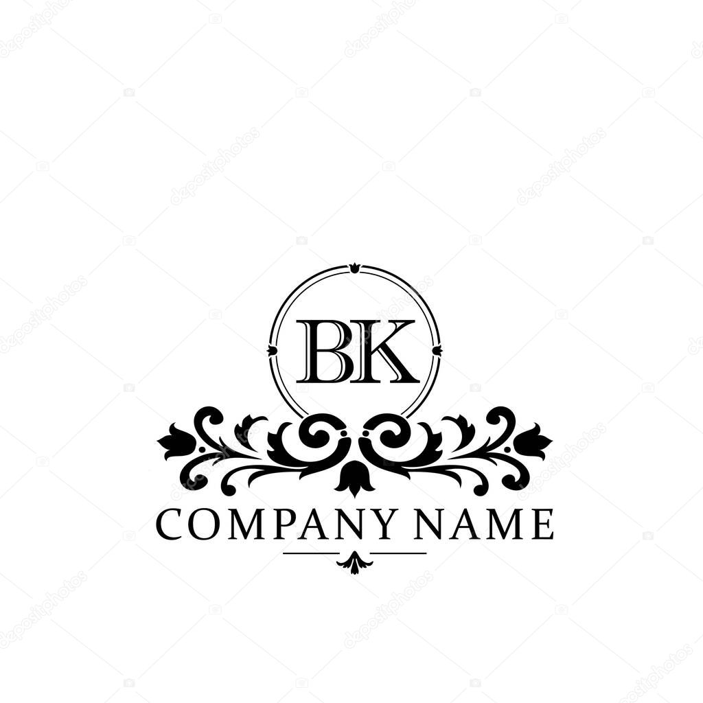 Initial letter BK simple and elegant monogram design template logo