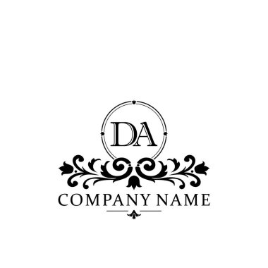 İlk harf DA basit ve zarif monogram tasarım şablonu logosu